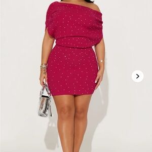 FASHION NOVA- Lucy Sweater Mini Dress - Fuchsia